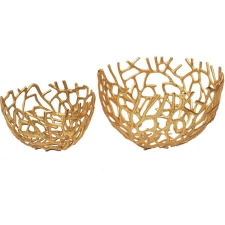 MOES HOME COLLECTION Nest Bowls in Metallic Gold Aluminum, 2PK MK-1019-32